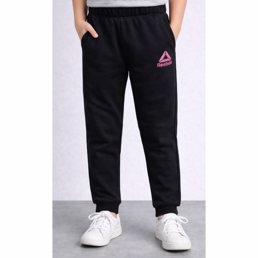 REEBOK • Black/Pink Classic Jogger Sweatpants, XL